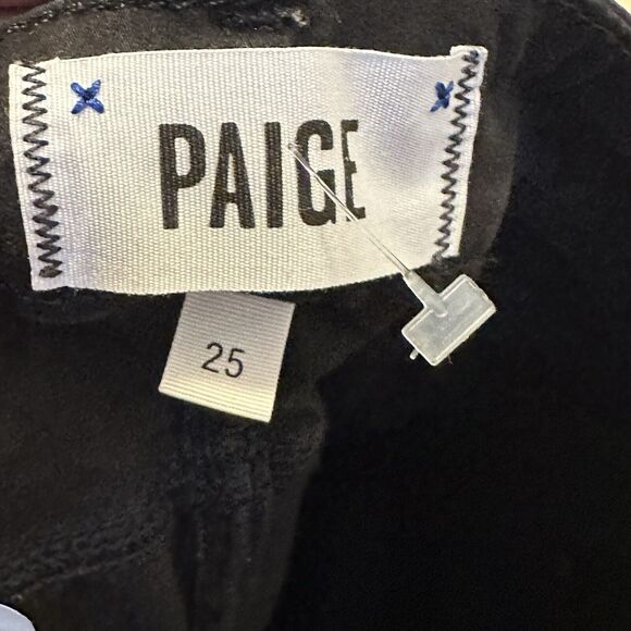 PAIGE Women 25 Jeans Verdugo Ankle Stretch Denim Pants Slim Black - Picture 4 of 10